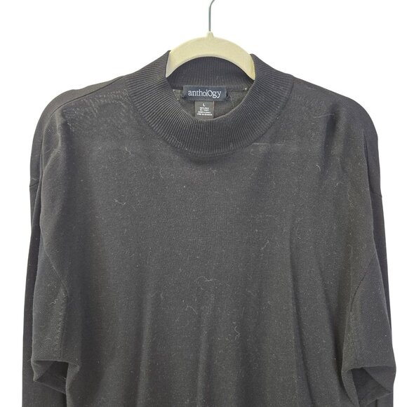 Anthology 100% Silk Mock Neck Sweater Size Large - Picture 4 of 4